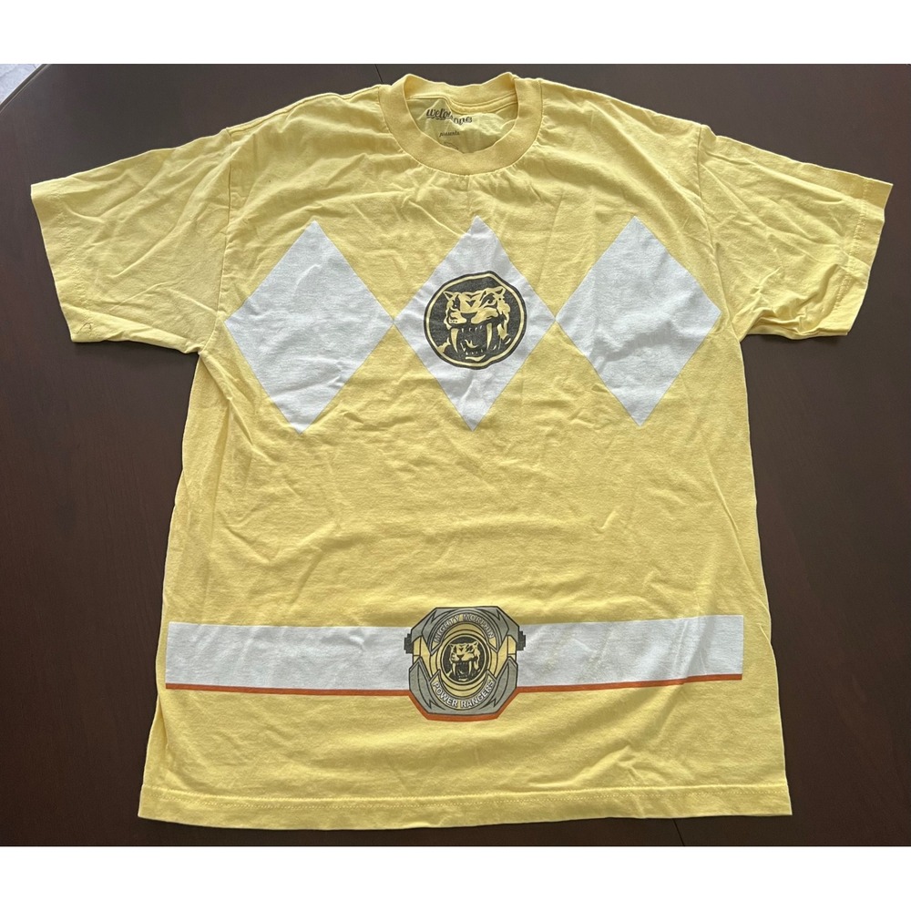 WeLoveFine Power Rangers Yellow Ranger Sabertooth Tiger Costume T-Shirt Mens L